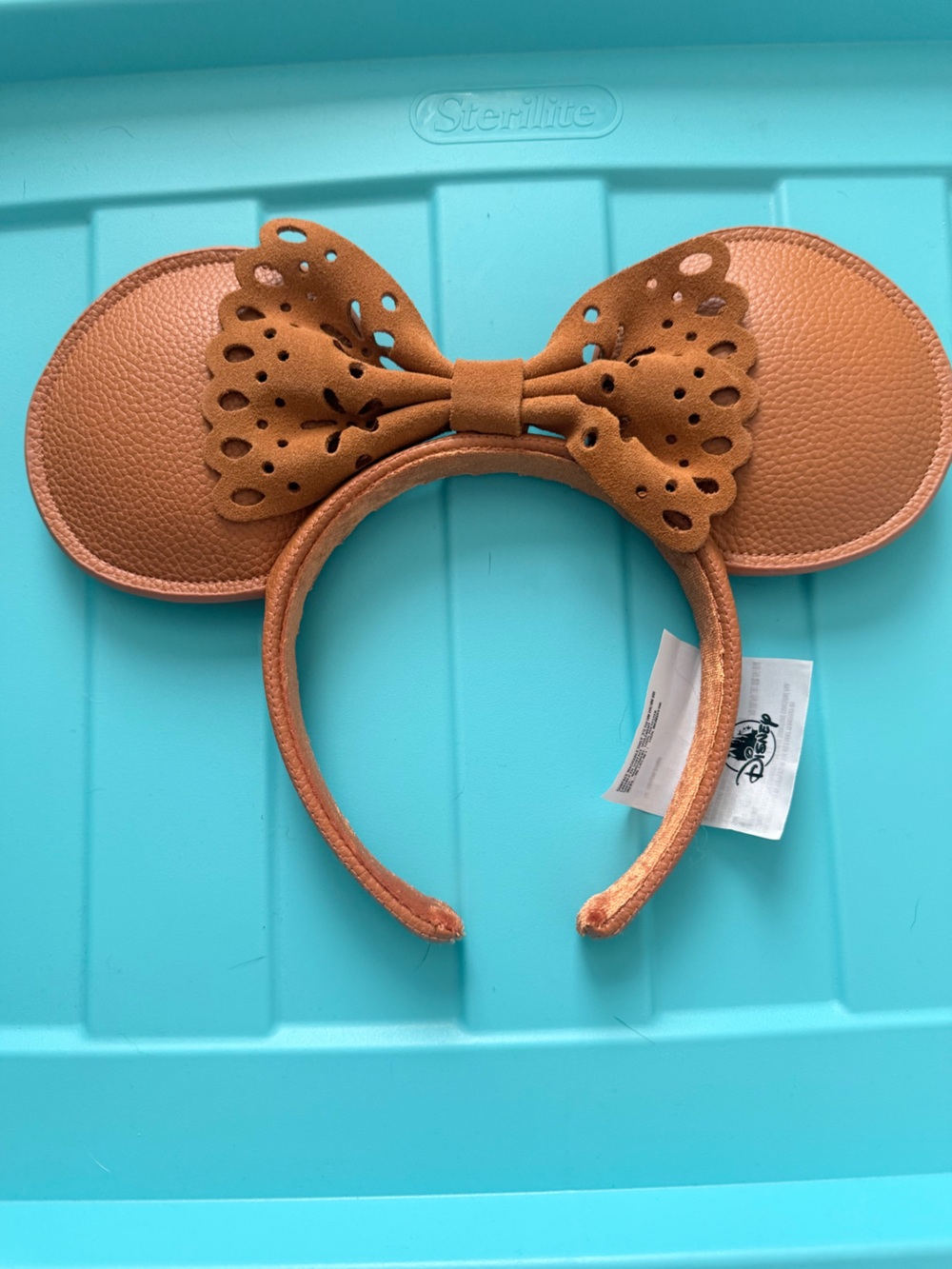 Disney Brown Faux Leather Mouse Ear Headband
